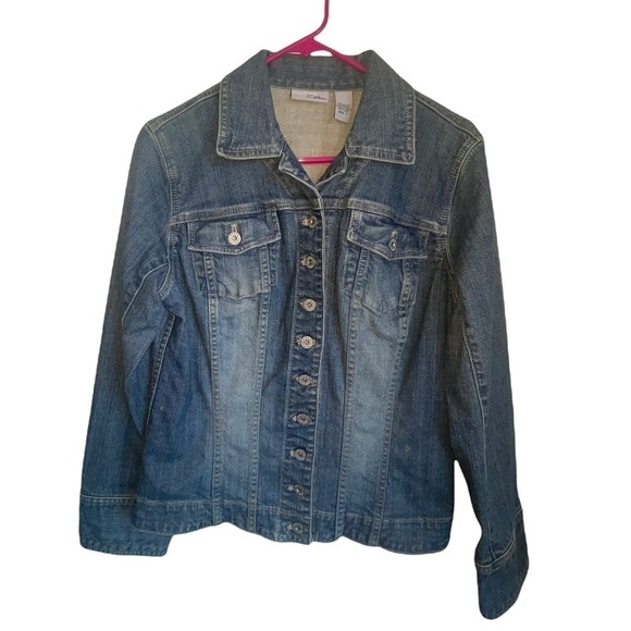 Chico's Jackets & Blazers - Chico’s Platinum Denim Jacket. Size 1 GUC